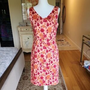 Worthington Sheath Floral Dress 6 Knee Length Cotton Blend